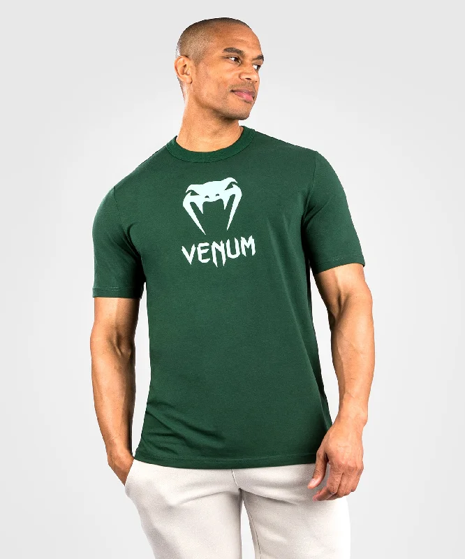 Men's high-performance fabric t-shirt-Venum Classic T-Shirt - Dark Green/Turquoise