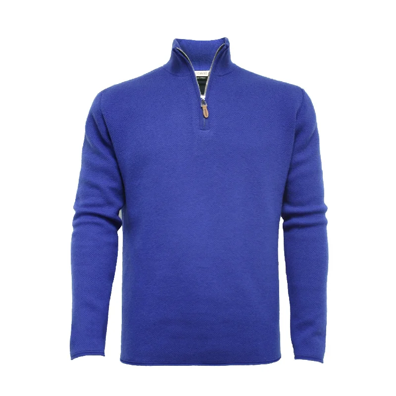 Men's cozy sweater-Cashmere fully Lined Golf Sweater half zip Orion