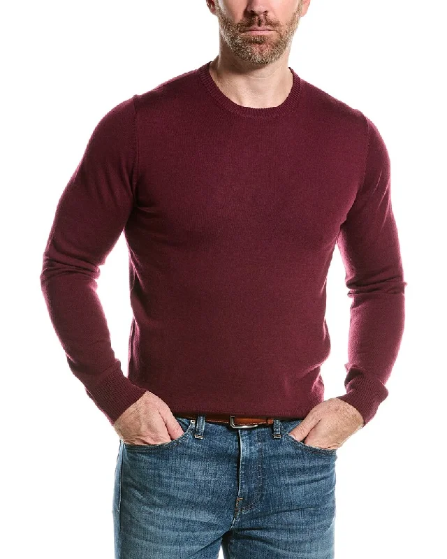 Men's running knit-Mette mens  Merino Wool Crewneck Sweater, l, Red