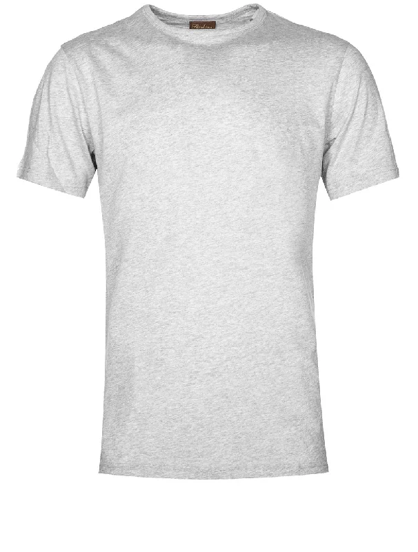 Men's antibacterial fabric t-shirt-Solid Cotton T-shirt Grey