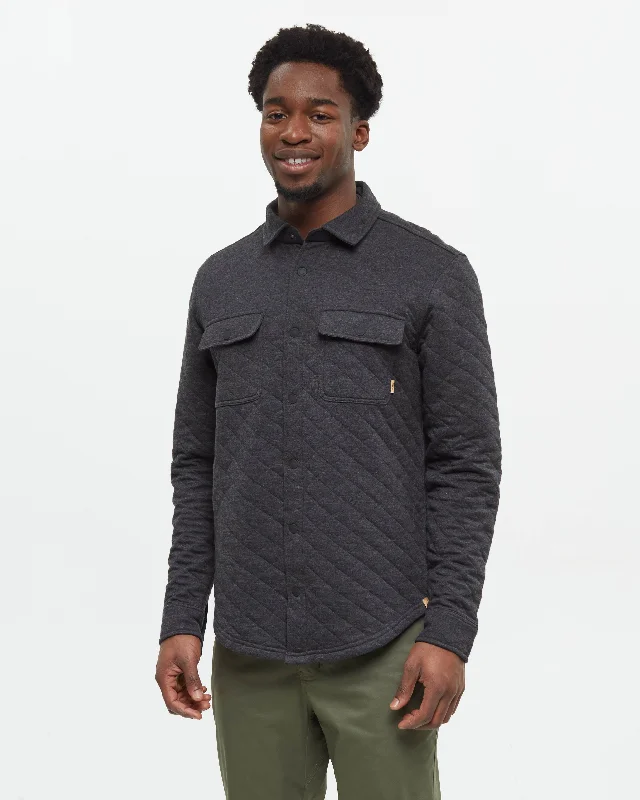 Men's relaxed fit gym wear shirt-Quilted Colville Shacket