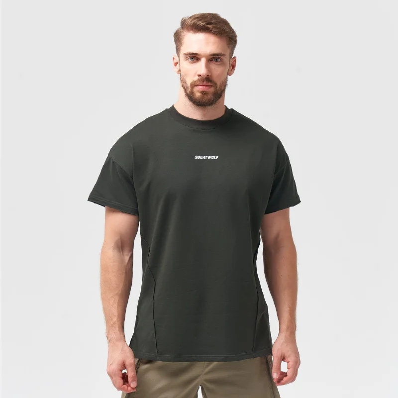 Men's sustainable jersey t-shirt-Bodybuilding Tee - Khaki