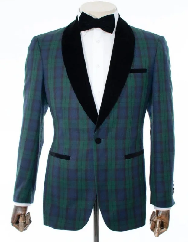 Men's performance raincoat-Holiday Jacket - Christmas Green Dinner Jacket - Part Blazer