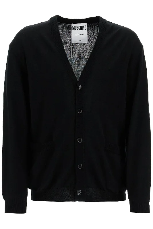 Men's adventure sweater-Moschino Men's "Classic Chic Cardigan With