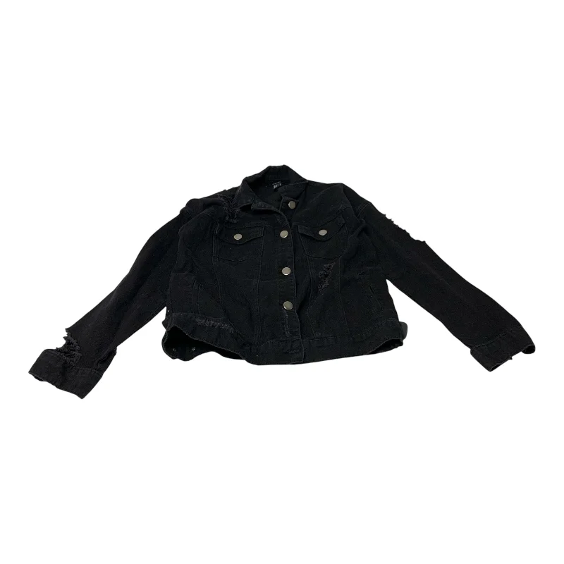 Men's eco-friendly casual jacket-Jacket Denim By Forever 21 In Black, Size: M