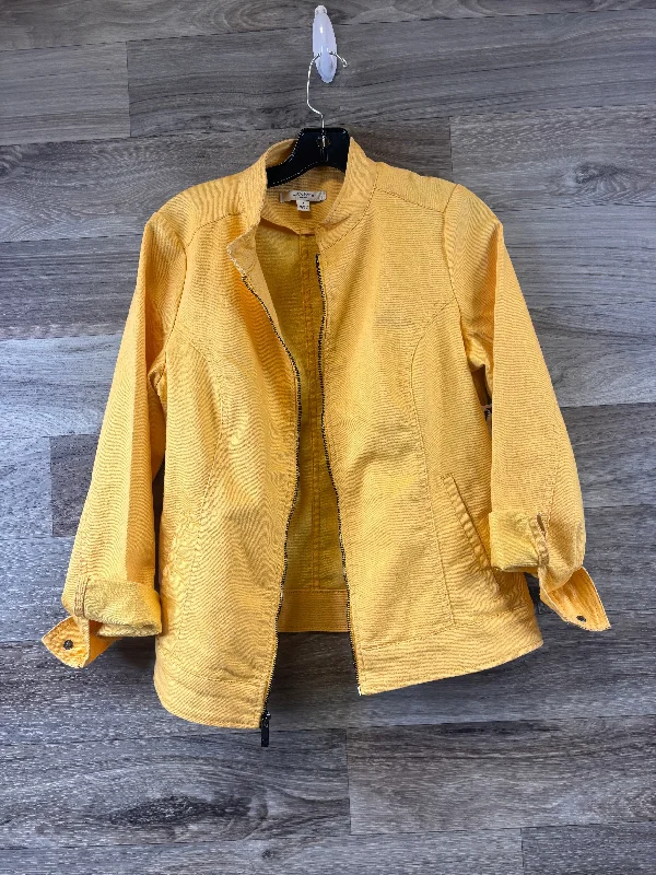 Men's performance raincoat-Jacket Denim By Liz Claiborne In Yellow, Size: S