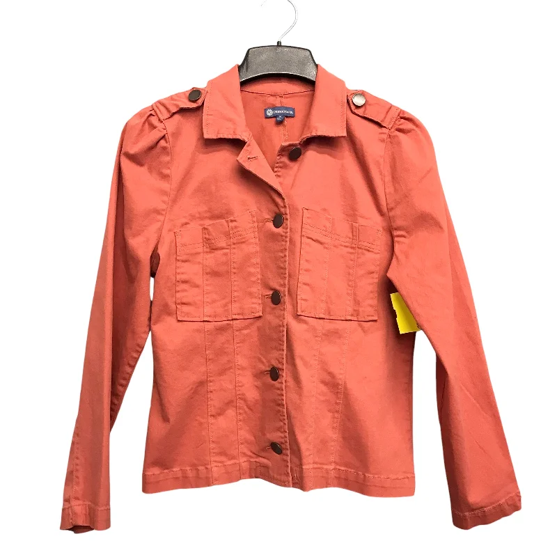 Men's high-performance travel jacket-Jacket Denim By Democracy In Orange Denim, Size:M