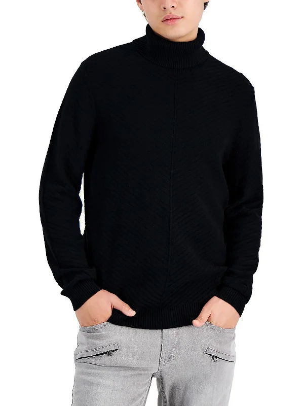 Men's fair trade sweater-Axel Mens Ribbed Knit Long Sleeves Turtleneck Sweater