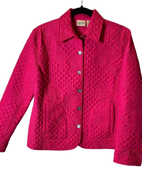 Men's ultra-lightweight jacket-Jacket Puffer & Quilted By Chicos In Pink, Size: S