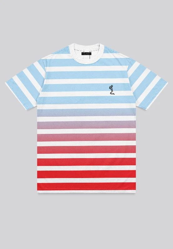 Men's modern fit t-shirt-GRADIENT T-SHIRT POWDER BLUE & RED