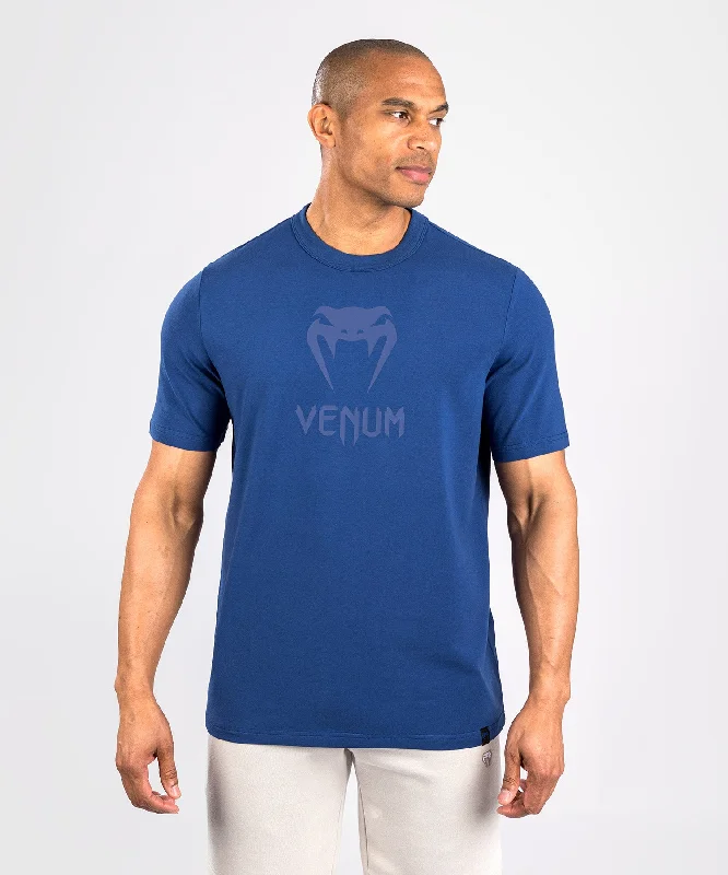 Men's tech fabric athletic t-shirt-Venum Classic T-Shirt - Navy Blue/Navy Blue