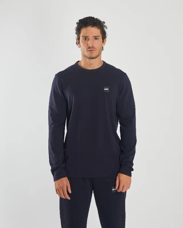 Men's summer wear t-shirt-Boone LS Top Astro Navy