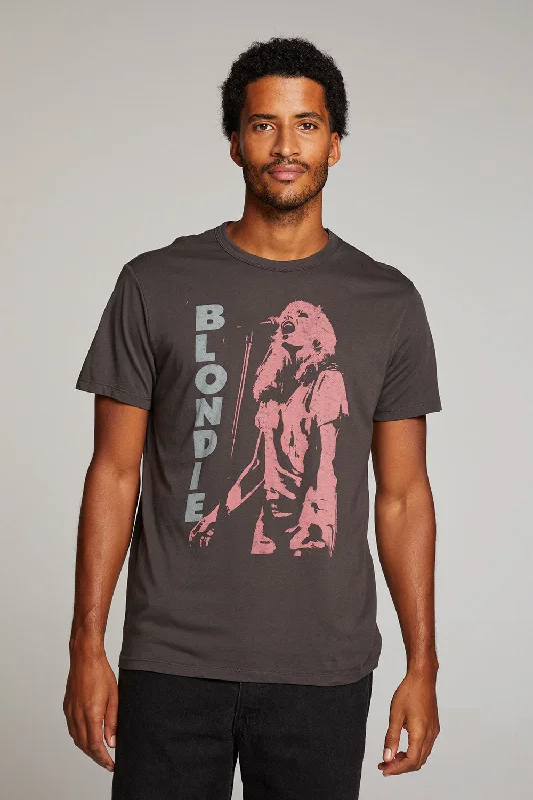 Men's fitness wear t-shirt-Blondie Live On Stage Mens Tee