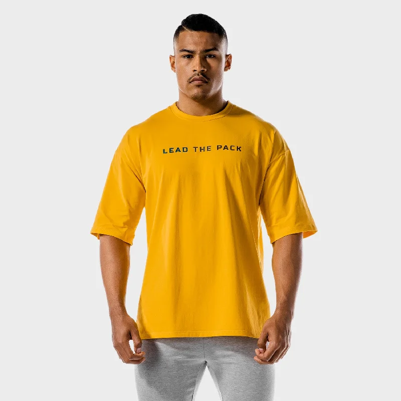 Men's graphic design t-shirt-The Pack Oversize Tee - Yellow