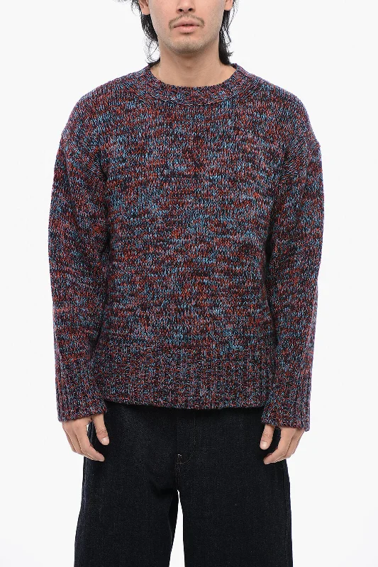 Men's outdoor sweater-Jil Sander Crewneck Wool Chunky Melange Sweater