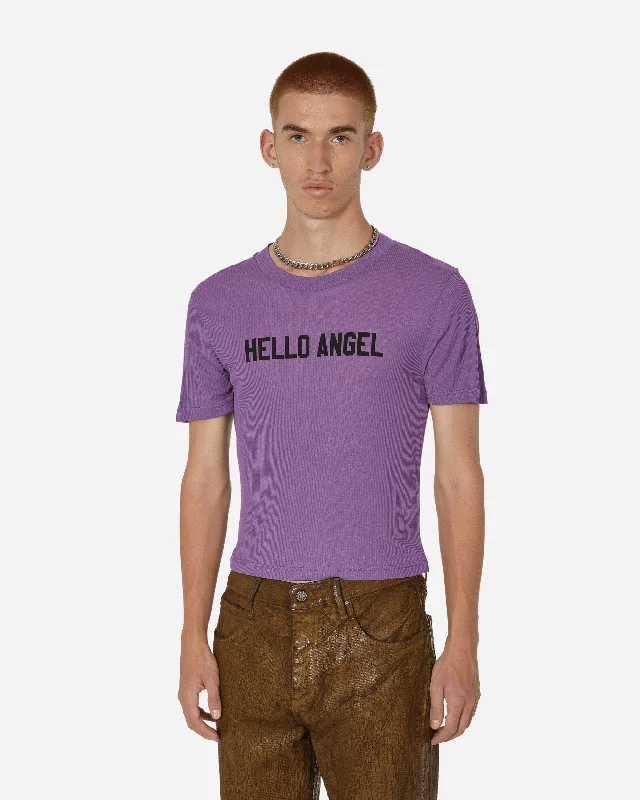 Men's modern fit t-shirt-Printed Rib T-Shirt Purple