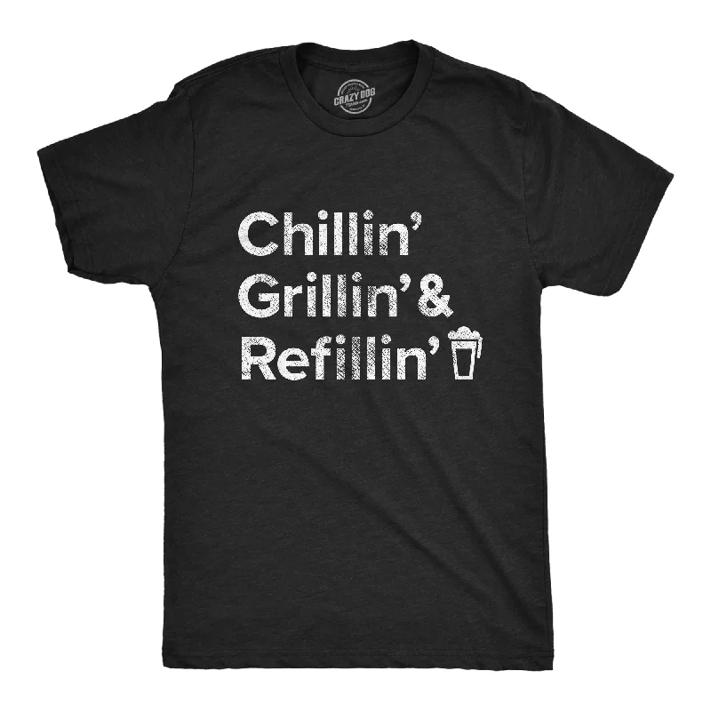 Men's premium cotton t-shirt-Chillin Grillin And Refillin Men's T Shirt