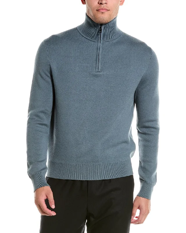 Men's wrinkle-resistant sweater-The Kooples Wool-Blend Funnel Neck Sweater