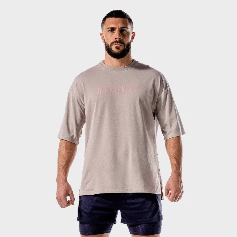 Men's sporty casual wear t-shirt-Iconic Oversize Tee - Sand