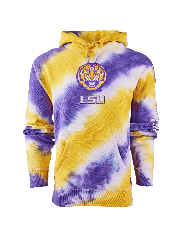 Men's breathable travel hoodie-LSU Tie Dye Hoodie