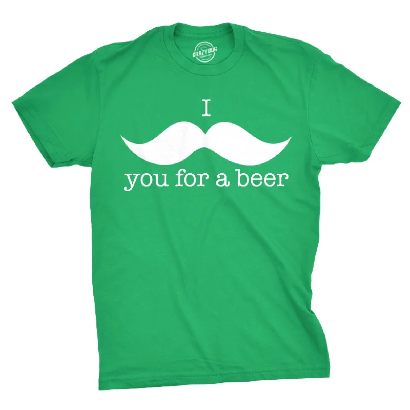 Men's tech fabric athletic t-shirt-I Mustache You For A Beer Men's T Shirt