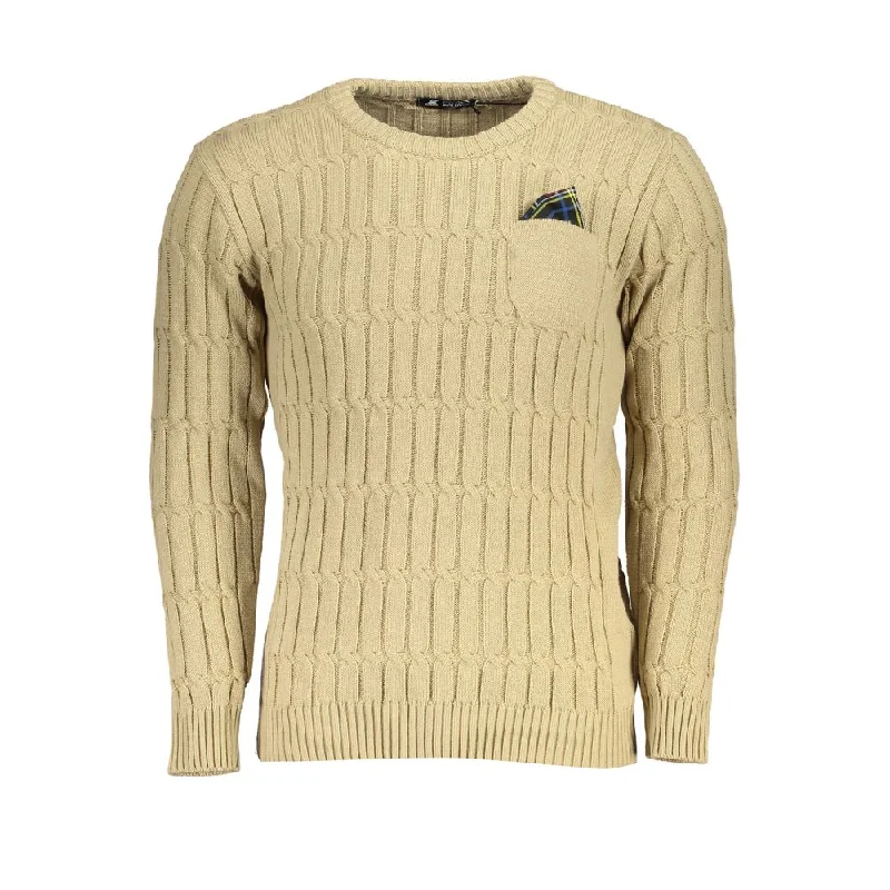 Men's cropped sweater-U.S. Grand Polo Elegant  Long Sleeve Crew Neck Men's Sweater