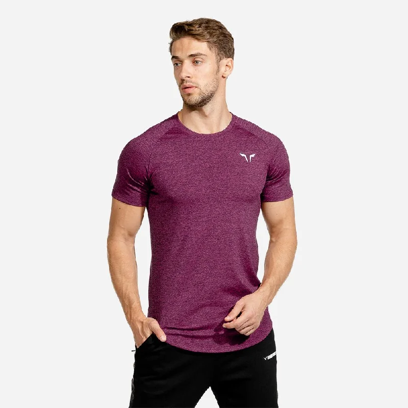 Men's high-performance fabric t-shirt-Melange Tee - Maroon