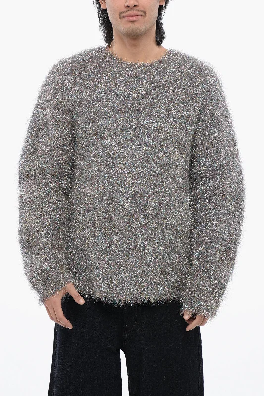 Men's uniform sweater-Jil Sander Lurex Chunky Fuzzy Sweater