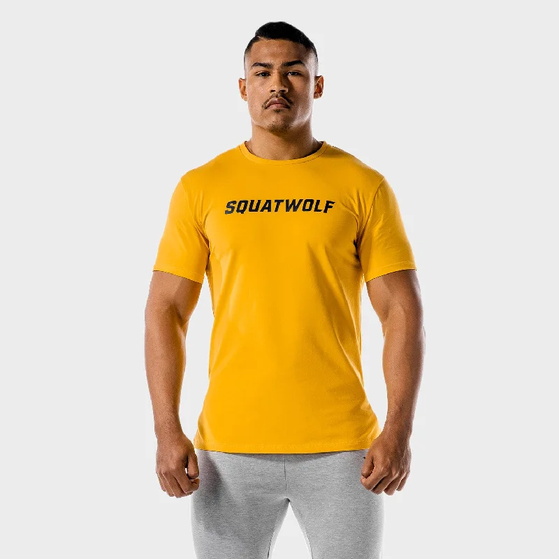 Men's lightweight athletic t-shirt-Iconic Muscle Tee - Yellow