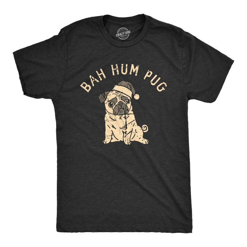 Men's antibacterial fabric t-shirt-Bah Hum Pug Men's T Shirt