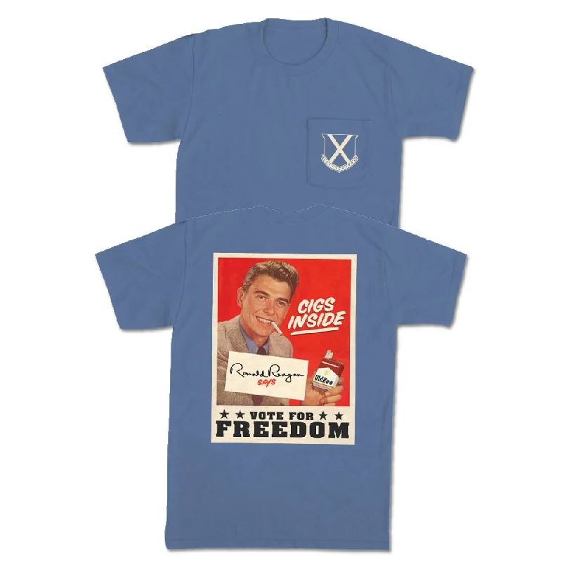 Men's premium cotton t-shirt-Cigs Inside Reagan Pocket Tee