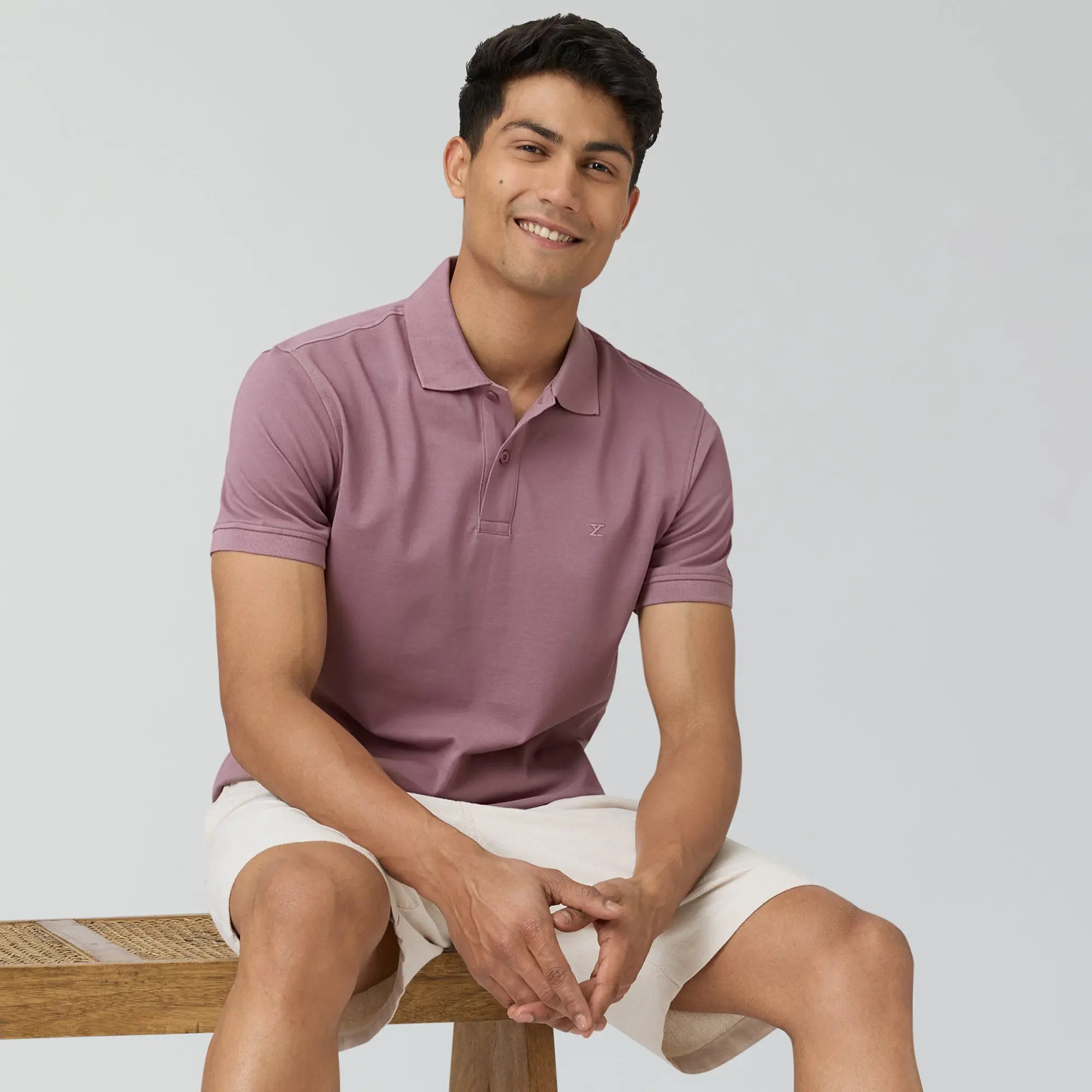 Men's summer performance polo shirt-Nova Combed Cotton Polo T-shirts Rose Blush