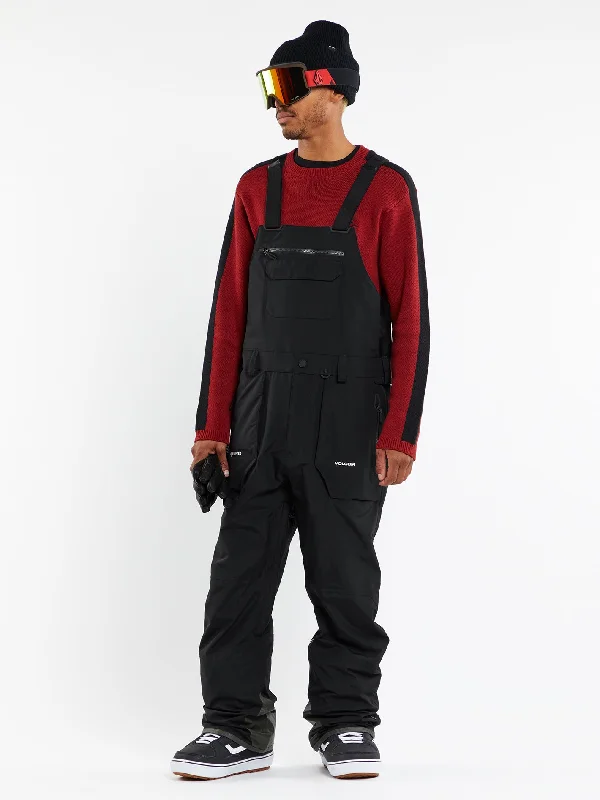 Men's organic travel wear pants-Mens Rain Gore-Tex Bib Overalls - Black