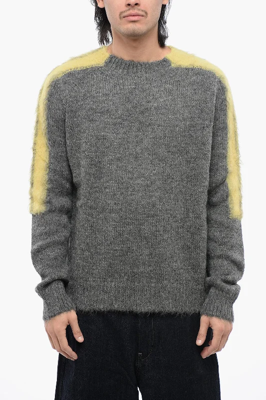 Men's trendy sweater-Jil Sander Contrasting Bands Wool Sweater