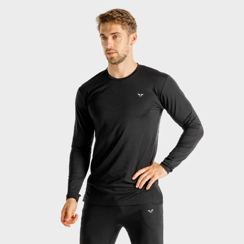 Men's antibacterial fabric t-shirt-Core Long Sleeves Tee - Onyx