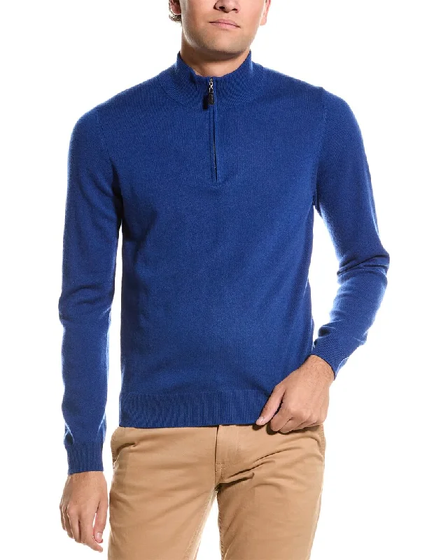 Men's lightweight sweatshirt-Mette Quarter Zip Cashmere Pullover