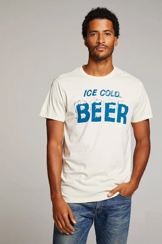 Men's sporty casual wear t-shirt-Ice Cold Beer Mens Tee