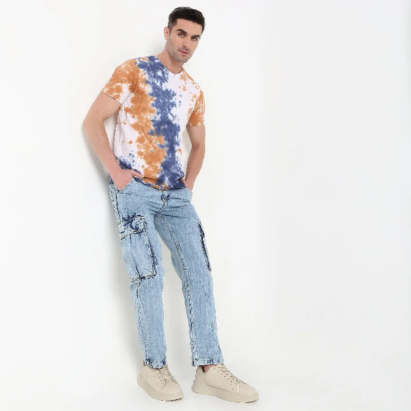 Men's sporty casual wear t-shirt-Regular Fit Tie - Dye T-Shirt