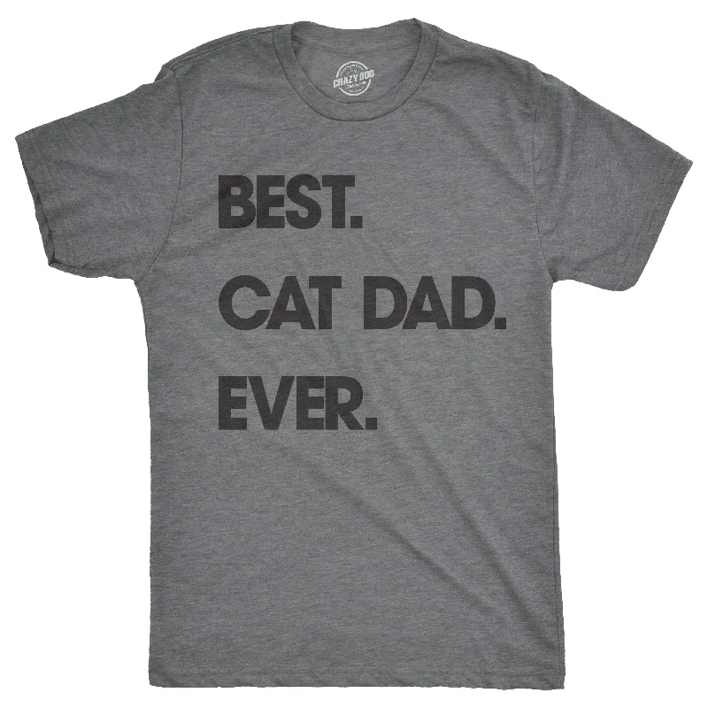 Men's graphic design t-shirt-Best Cat Dad Ever Men's T Shirt