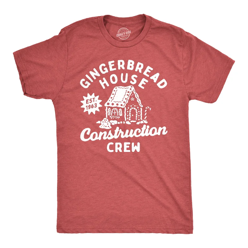 Men's casual athletic t-shirt-Gingerbread House Construction Crew Men's T Shirt