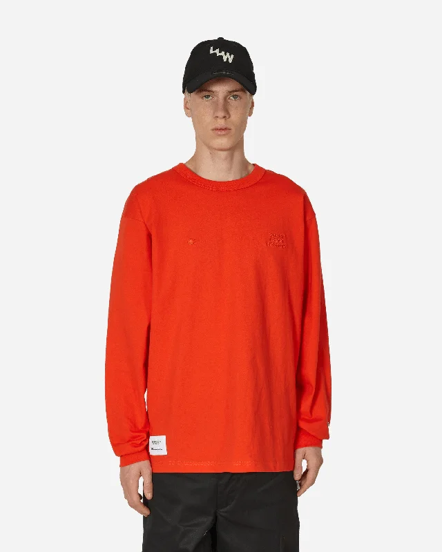 Men's modern fit t-shirt-WTAPS Academy Longsleeve T-Shirt Orange