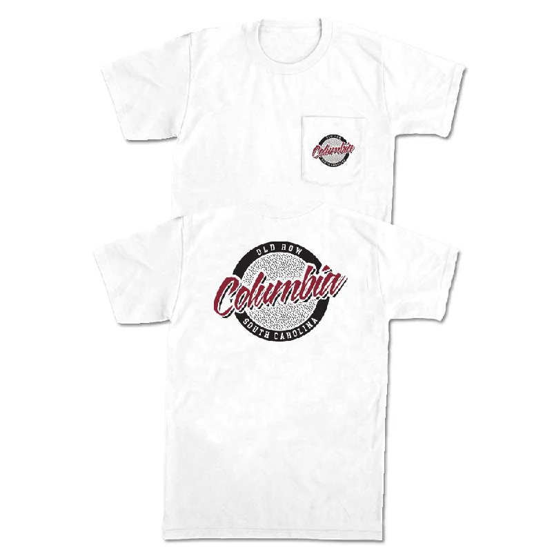 Men's durable outdoor t-shirt-Columbia, South Carolina Circle Logo Pocket Tee