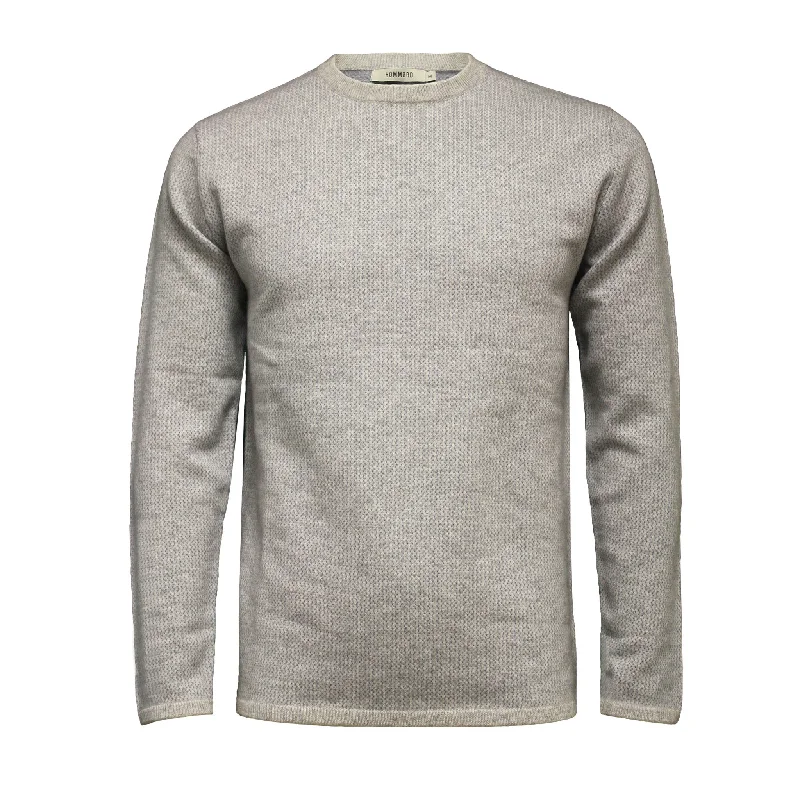 Men's modern knit-Birds Eye Cashmere Sweater Crew Neck Maui