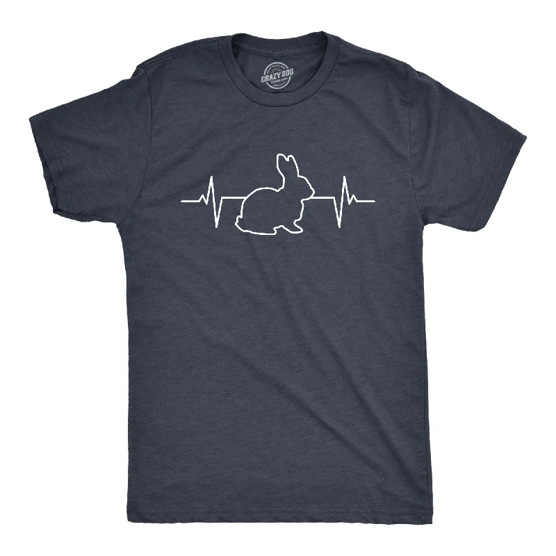 Men's breathable cotton t-shirt-Rabbit Heart Beat Men's T Shirt