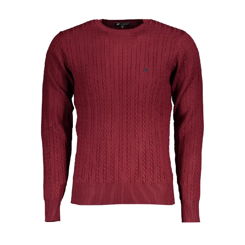 Men's windproof knitwear-U.S. Grand Polo Chic  Embroide Crew Neck Men's Sweater