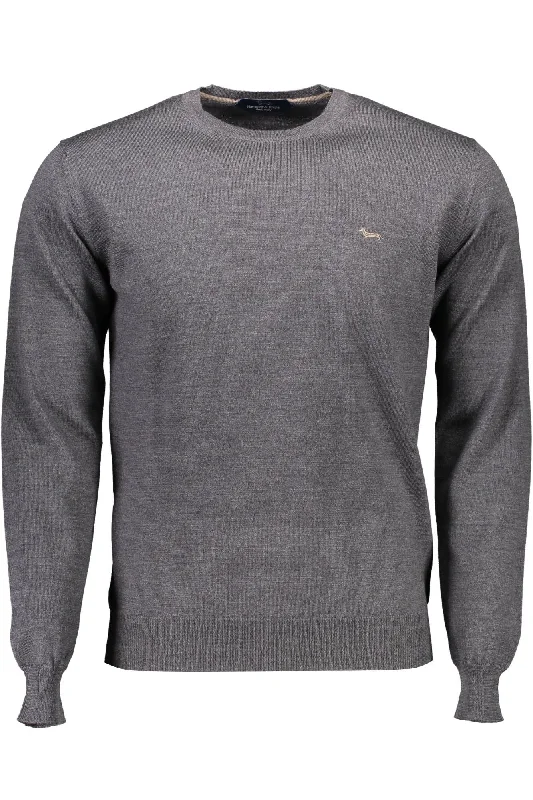 Men's biking sweater-Harmont & Blaine Elegant  Wool Sweater with Classic Men's Logo