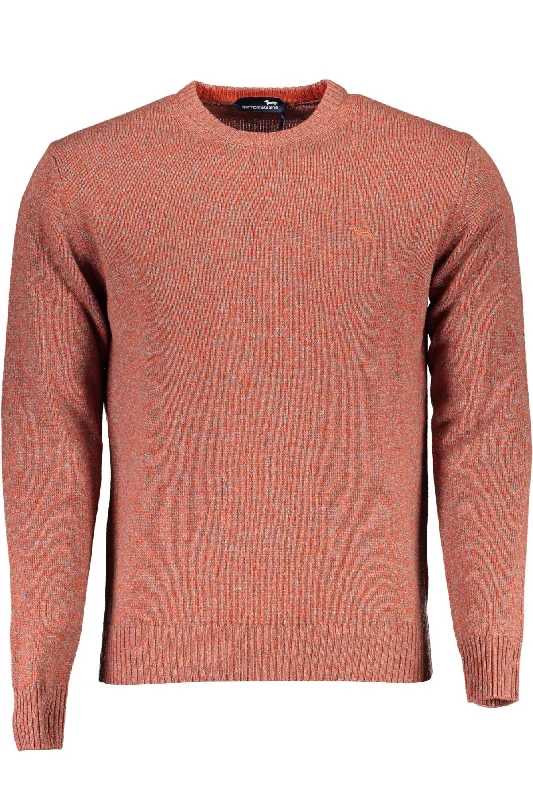 Men's ethical sweater-Harmont & Blaine Elegant  Crew Neck Sweater with Men's Embroidery