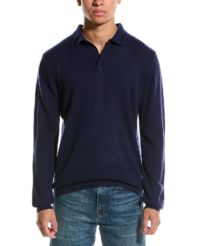 Men's button cardigan-Brodie Cashmere Wool & Cashmere-Blend Brodie Trophy Neck Sweater