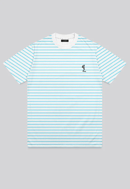 Men's sporty casual wear t-shirt-STRIPE T-SHIRT POWDER BLUE