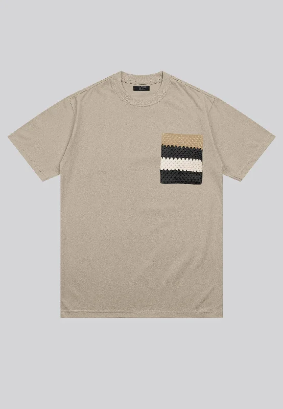 Men's modern fit t-shirt-KNIT POCKET T-SHIRT FAWN